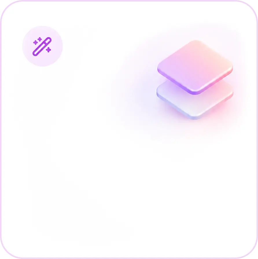 Pastel stacked 3D layers representing AI creative production